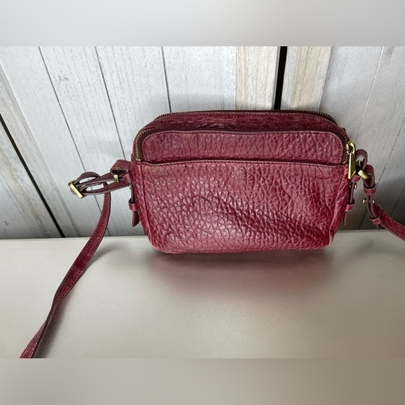 Fossil Piper Toaster Leather Red Crossbody Medium Bag Gold Hardware - Picture 3 of 8